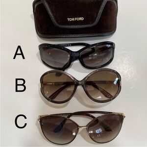 ☀️ 6 pairs Tom Ford Make Offer Pair/Lot Sunglasses, Case LOT brown black Sunnies